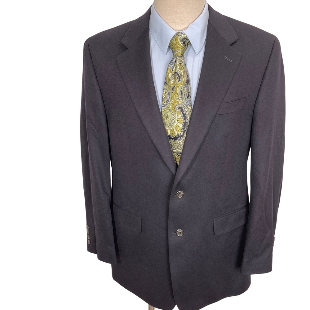Lauren‎ Ralph Lauren Blazer Mens 42L Navy Blue Cashmere Quiet Luxury Sport Coat